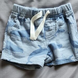 💙newborn Blue Whale Print Kids Shorts